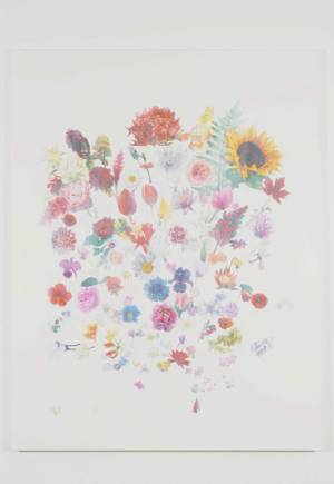 Maryam Najd. Grand Bouquet, 2011-12. Oil on canvas, 260 x 200 cm. © the artist.